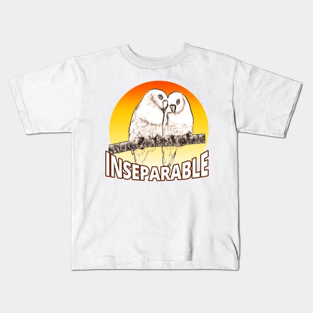 Inseparable Love Birds - Couples and Lovers Kids T-Shirt by tatzkirosales-shirt-store